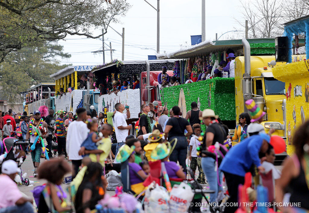Trucks of Elks Orleans, Crescent City parade on Mardi Gras Day